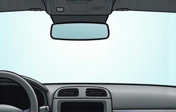 Image showing correct placement of a vignette on a windshield